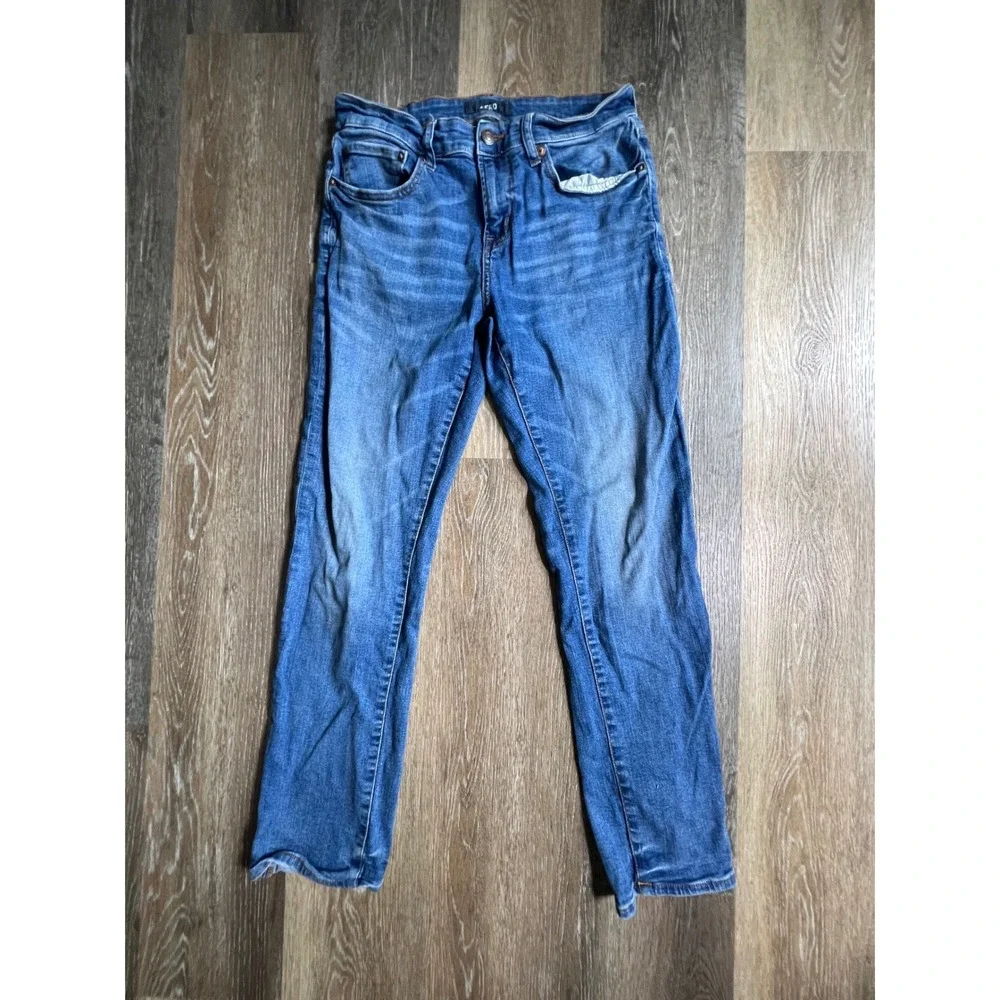 Aeropostale Slim Jeans Mens 30x30 Blue Medium Wash Whiskered Denim 3257